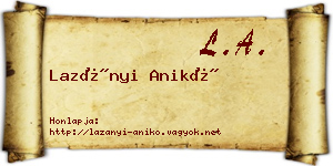 Lazányi Anikó névjegykártya